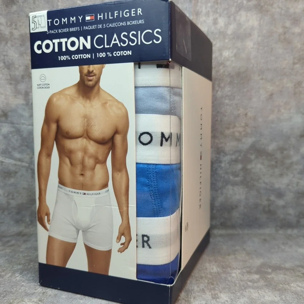 Tommy Hilfiger Large Boxer Briefs Cotton Mens Blue Black Underwear Classic Fit